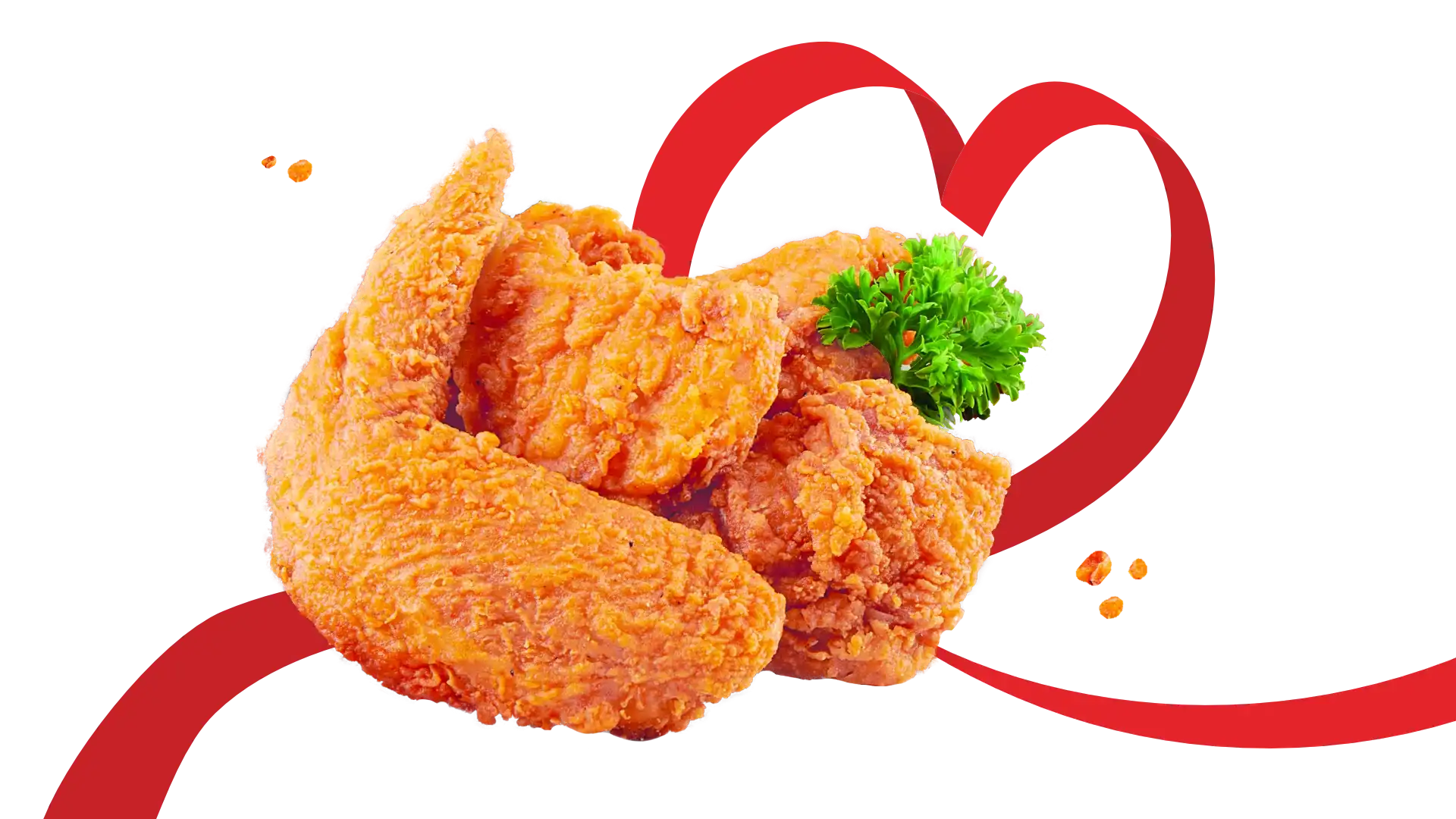 nuggets with heart shaped ribbon